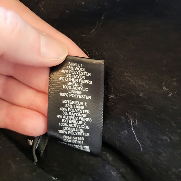 Kenneth Cole Black Wool Coat Sweater Sleeves, Snap Button Up - Picture 7 of 10